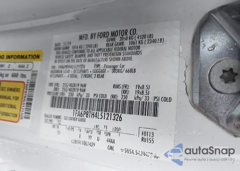 2020 Ford Mustang Ecoboost Fastback из США, поврежденный, VIN 1FA6P8TH4L5121326